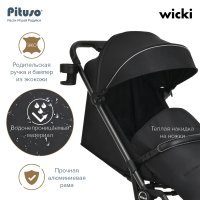 Прогулочная коляска Pituso Wicki Black/Черный