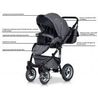 Коляска RIKO BRANO SILVER 2в1 (black)