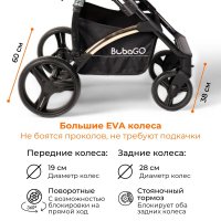 Коляска-трансформер на золотой раме BubaGO Zoom Тёмно-Серая