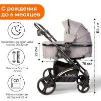 Коляска-трансформер на золотой раме BubaGO Zoom Тёмно-Серая