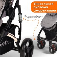 Коляска-трансформер на золотой раме BubaGO Zoom Тёмно-Серая