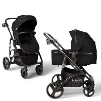 Коляска-трансформер на чёрной раме BubaGO Zoom Чёрная
