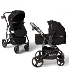 Коляска-трансформер на чёрной раме BubaGO Zoom Чёрная