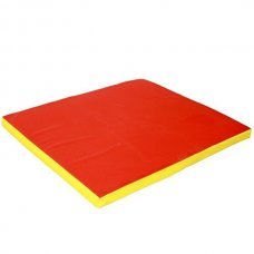 Гимнастический мат 135x125x5 см желто-красный